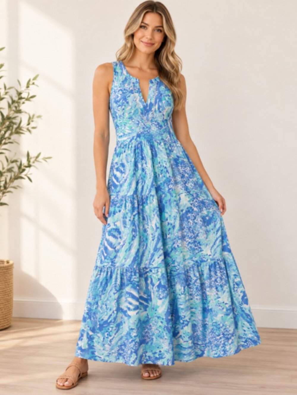 LILLY PULITZER SYDNEE MAXI DRESS BLUE HAVEN NWT